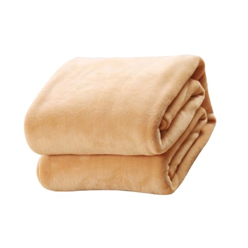 Baluue Coperta Morbida in Tessuto a Pelo Corto Colore Solido Camel Calda e Leggera per Letto e Divano Biancheria Letto Accogliente in Pile Coperta Calda Multiuso per Uso Domestico e