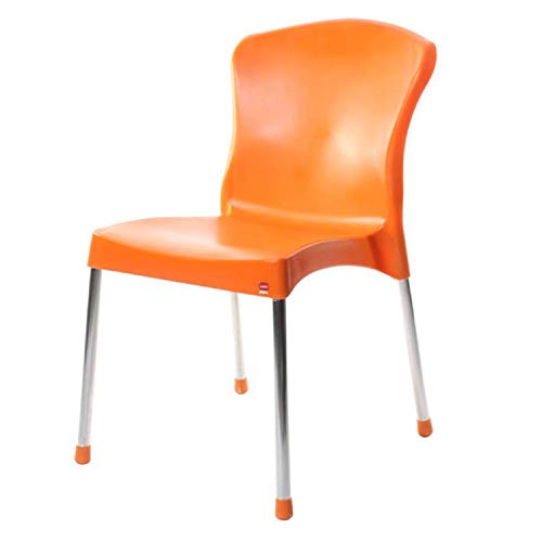 Image of Cello Milano Chair Set Pack of 2 - Orange | Strong and Durable | Easy to Clean | Chair for Living Room, Bed Room, Kitchen, Office Room, Outdoor | 3 Years Warranty