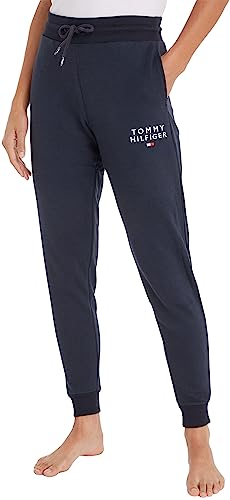 Tommy Hilfiger Damen Jogginghose Sweatpants Lang, Blau (Desert Sky), L