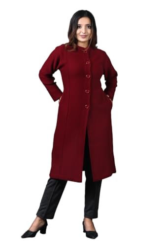 Image of TWENTY ME Winter Wear Casual Acrylic Wool Full Sleeve with Pockets Women's Extra Long Cardigans (4328)