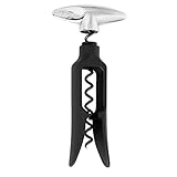 True Twister Self Pulling Compact Corkscrew Wine Bottle Opener - Ergonomic Easy-turn Key Bar Accessory, 6 Inches, Black