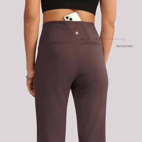 Image of BlissClub Women's Ultimate Straight Pants - Lite, High Waist Formal Trousers with Wide Waistband, Tall (for Women Above 5'5 ft)