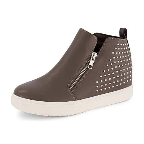 CUSHIONAIRE Women's Hollywood studded Hidden Wedge sneaker +Memory Foam