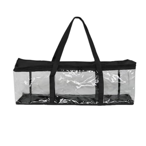 TOMETURE Bolsa Portátil Diseño Transparente para Guardar CD y Libros con Asas Reforzadas Material Oxford y Pvc Adecuado para Organizar Cama Coche