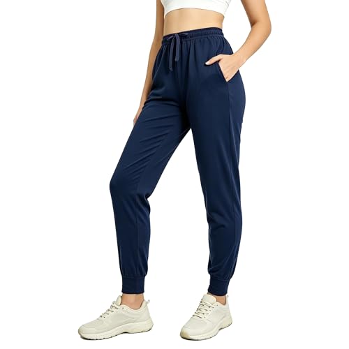 Othedrich Womens High Waist Sweatpants Joggers Stretch Track Pants with Pockets Athletic Workout Pants for Yoga Running Gym Navy