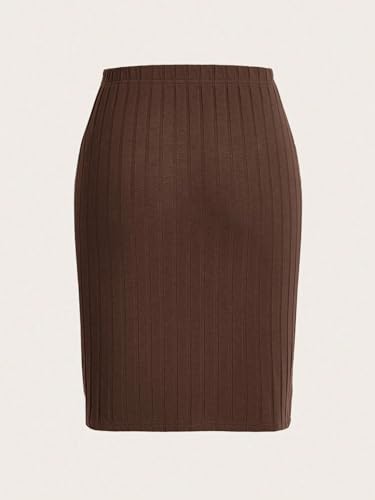 Short Skirts for Women, Ribbed Elastic Waist Mini Skirt3