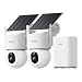 aosu 4K 8MP D1 Max Überwachungskamera Aussen Solar Akku UHD & aosuBase 2.0 mit Licht 360° PTZ, 2 Cam-Kit, Kein ABO Nötig, PIR Auto-Tracking, Farb- Nachtsicht, Erweiterbarer Speicher bis 1TB