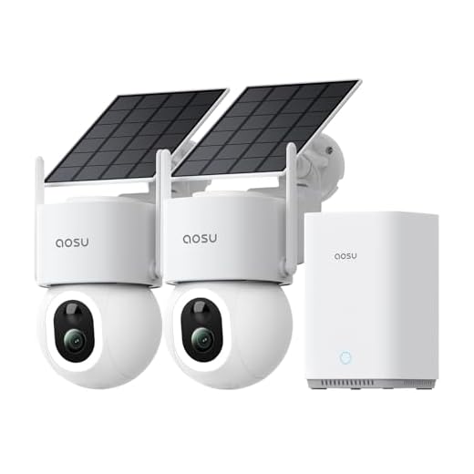 aosu 4K UHD D1 Max Überwachungskamera Aussen Solar Akku für Neue aosuBase, 2 Cam-Kit, TrueColor Nachtsicht, Auto-Tracking, 360° Schwenk/Neigung,Kein ABO Erforderlich，erweiterbarer Speicher bis 1TB