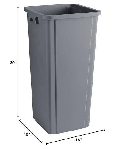 Caneca de basura cuadrada 23 galones plástico acrílico gris miniatura 2