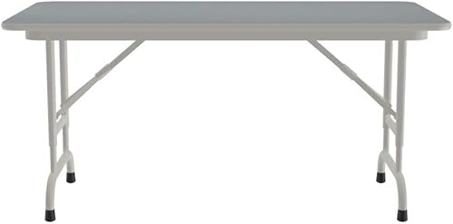 Miniatura 133 de Correll - Mesa plegable de altura ajustable y resistente, parte superior laminada de alta presión, fabricada en Estados Unidos, delantal de acero