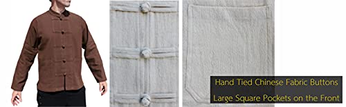 RaanPahMuang Thick Muang Cotton Chinese Jacket Shirt Mandarin Frog Button Front4