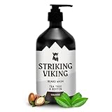 Striking Viking - Rasierseife - 17 Unzen, natürliches Teebaumöl und Biotin - Bartshampoo mit Kölnischduft ohne Parabene und Sulfate für Männer - Tiefenreinigung und Pflege