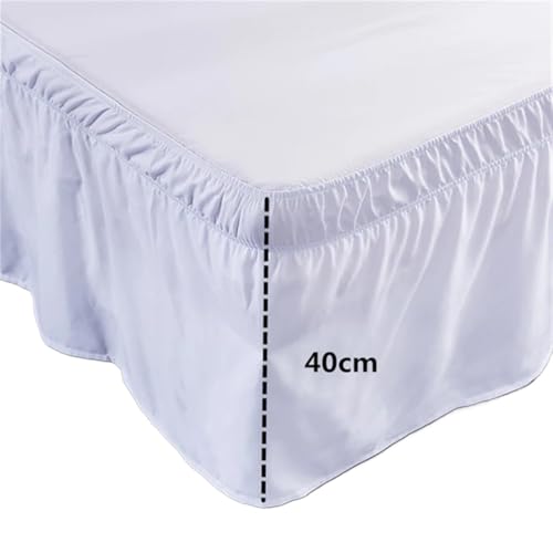Vit sängkappa elastiskt band enkel sängkappa lätt på/lätt av sängkläder hemtextil 2150 x 200 cm