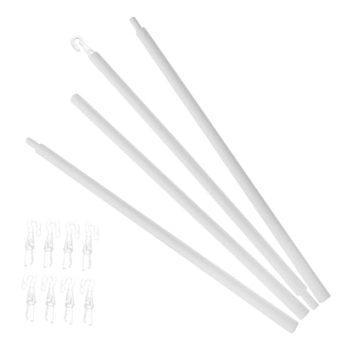 Hemobllo 1Set Curtain Wand with Hooks Detachable Tilt Rod for Window Blinds Material Effortless Installation Replacement Accessories for Home Use