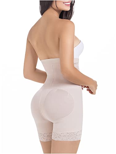 Slimming Boyshorts Shapewear Bodysuit | Fajas Colombianas Beige - Image 3