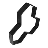 BESPORTBLE Steinstraßenform Kunststoff-Form Betonpflasterform Pflastersteine gehweg Form zur Betonherstellung Zementformen für Beton Trittform für den Garten Gartenweg-Betonform Plastik Black