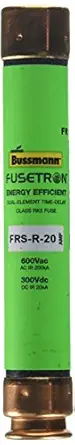 Bussmann FRS-R-20 20 Amp Fusetron Dual Element Time-Delay Current Limiting Class RK5 Fuse, 600V UL Listed