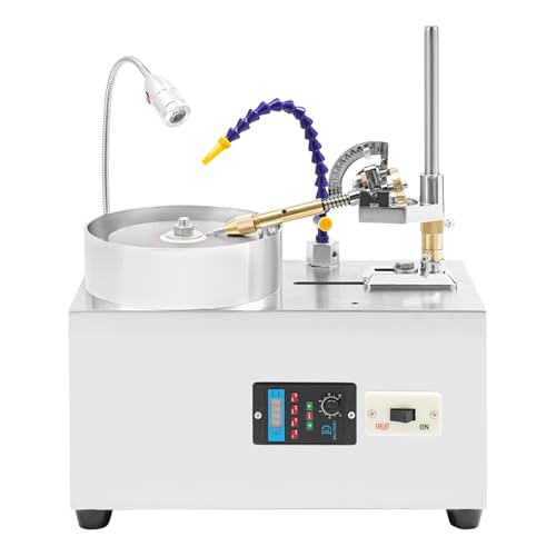 CUBELLIN Gem Faceting Machine 180W Jade Grinding & Polishing Tool with Water Pump and LED Light 0-2800RPM Speed Adjustable Jewelry lapidary equipment