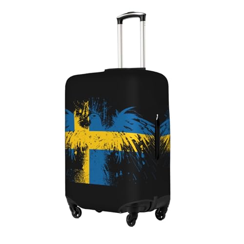 Travel Luggage Cover Sweden Swede Flag Fashion Washable Baggage Suitcase Protector Fit For Luggage Medium2