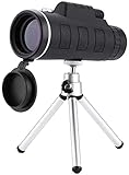 Télescope monoculaire, 40 x 60 Haut par télescope HD à Double focalisation monoculaire + trépied + Clip + Boussole, Meilleur Rapport qualité/Prix pour l'observation des Oiseaux et la randonnée