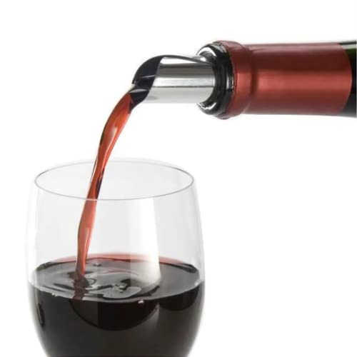 Tampa Rolha Funil Garrafa De Vinho Em Inox Com Bico Dosador Clink