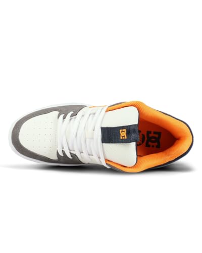 DC Men's Lynx Zero Skate Shoe, Off White/Grey/Orange, 7.5