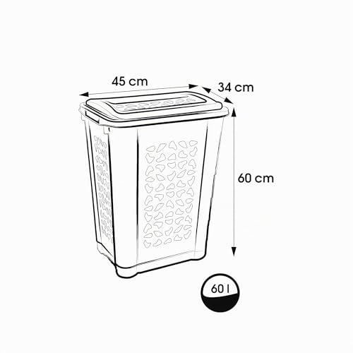 Panier à linge 60L Per keeeper avec couvercle rabattable bleu