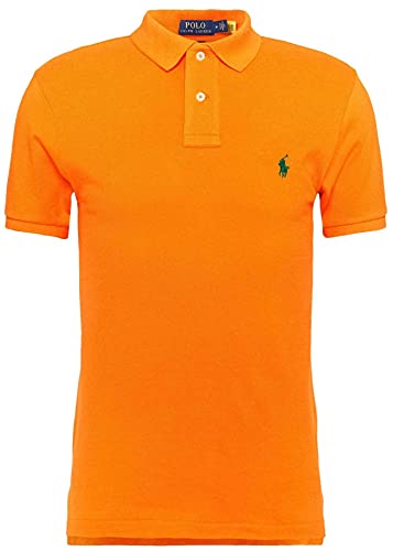 Image of Polo Ralph Lauren Men Custom Fit Mesh Pony Logo Shirt (L, SailingOrange)