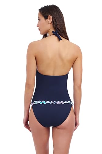 Profile by Gottex Harmony Blue Women’s Ruffle Trim Halter Tankini Bathing Suit Top Swim Essential - Stylish Beachwear3