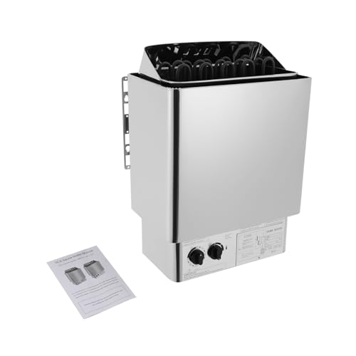 Saunaofen 9 KW, 0 bis 110 °C inkl. mit Interner Steuerung, Wandmontage Sauna Ofen Edelstahl für 9 m³ Großes Zuhause, Gewerbliche Nutzung in Hotel-Spa-Duschen