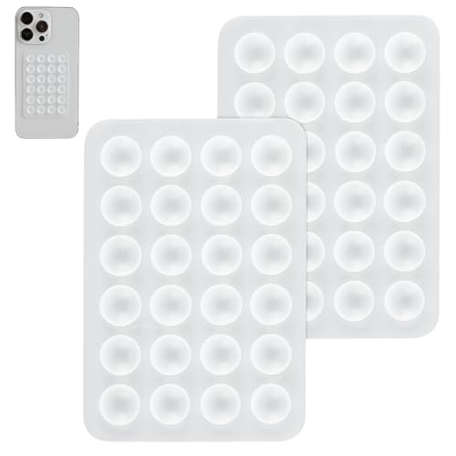 Gjinxi 2 stuks telefoonhoes met zuignap van siliconen zuignappen, zuignaphouder met sterke houder, telefoonhouder met antislip zuignap, handsfree (transparant)