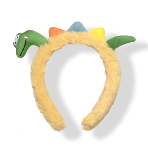 Image of Radhu & Kabby Dino Hairband For Women /Girls | Cartoon Hair Hoop Animal Headwear | Plush Animal Headwears | Soft And Comfortable | Yellow color | All Occasion | Same As Pic | 1 pc