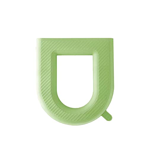 Jinmoioy 便座カバー 便座シート O型 U型 V型便座対応 兼用 取っ手付き EVA 防水 抗菌 滑り止め 拭けるらくらく 洗える 再利用可能 ユニバーサル 四季通用 おしゃれ 北欧風 多機能 新築祝い 引越し祝い プレゼント ギフト 贈り物 (緑