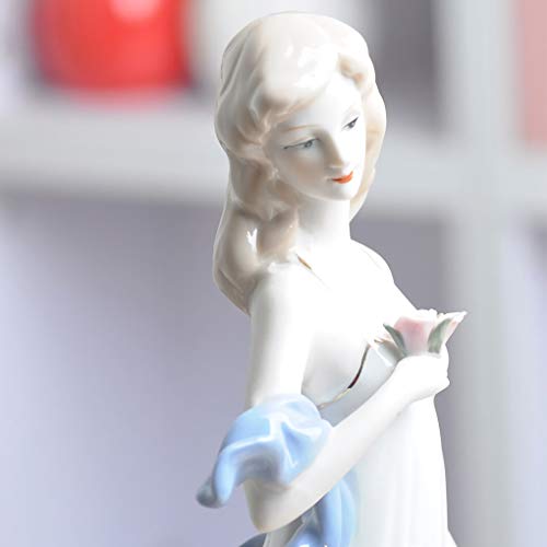 Ceramic Girl Statue Porcelain Lady Figurine Home Accessories Modern Style Art Sculpture (4# for Love)