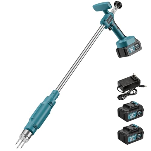 TREXEEN Weed Puller Tool,Electric Stand Up Weed Puller Tool, 21V Battery Powered w/ 2pcs 3000mAh,Heavy Duty 3-Claw Steel Root Weeder,for Dandelion Lawn Garden Yard