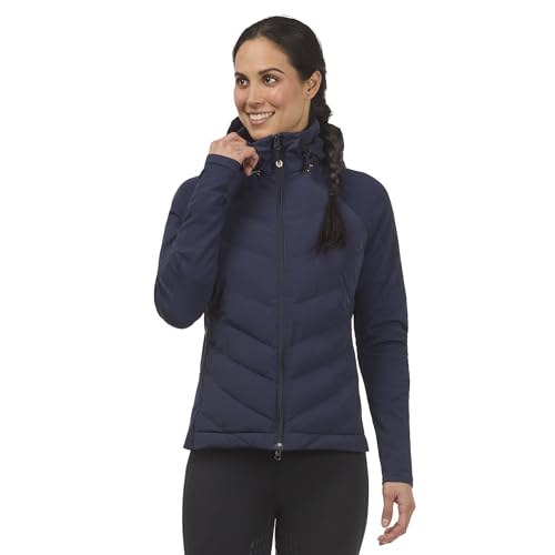 Image of Kerrits Women's EquiTech Quilted Equestrian Jacket - Warm, Flexible, Hooded Horse Riding Jacket with Thermoreflective Liner