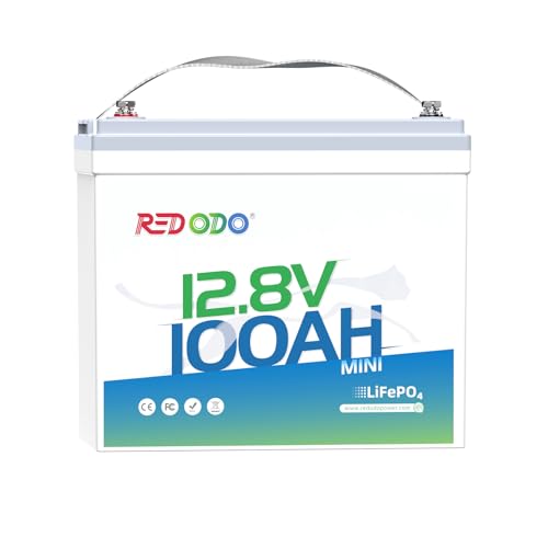Image of Redodo 12V 100Ah Mini LiFePO4 Battery, Smallest Size with Upgraded 100A BMS, Max 1280Wh, Up to 15000 Deep Cycles Battery with 10 Years Lifetime for RV, Trolling Motor, Solar Home, Camping