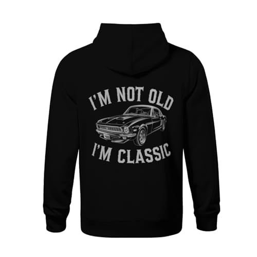 Kids Retro I'm Not Old I'm Classic Car Graphic Funny Boys Girls Lightweight Kangaroo Pocket Fleece Hoodies3