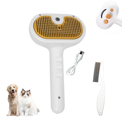 Fresh Fur Mist Brush for Dogs and Cats, Easy-Clean Self-Cleaning