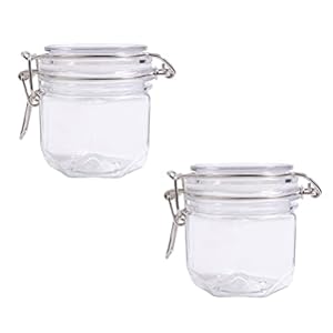 Beaupretty 2 Stks Clear Plastic Opslag Potten Met Luchtdichte Deksels Brede Mond Mason Potten Keuken Opslagcontainers…