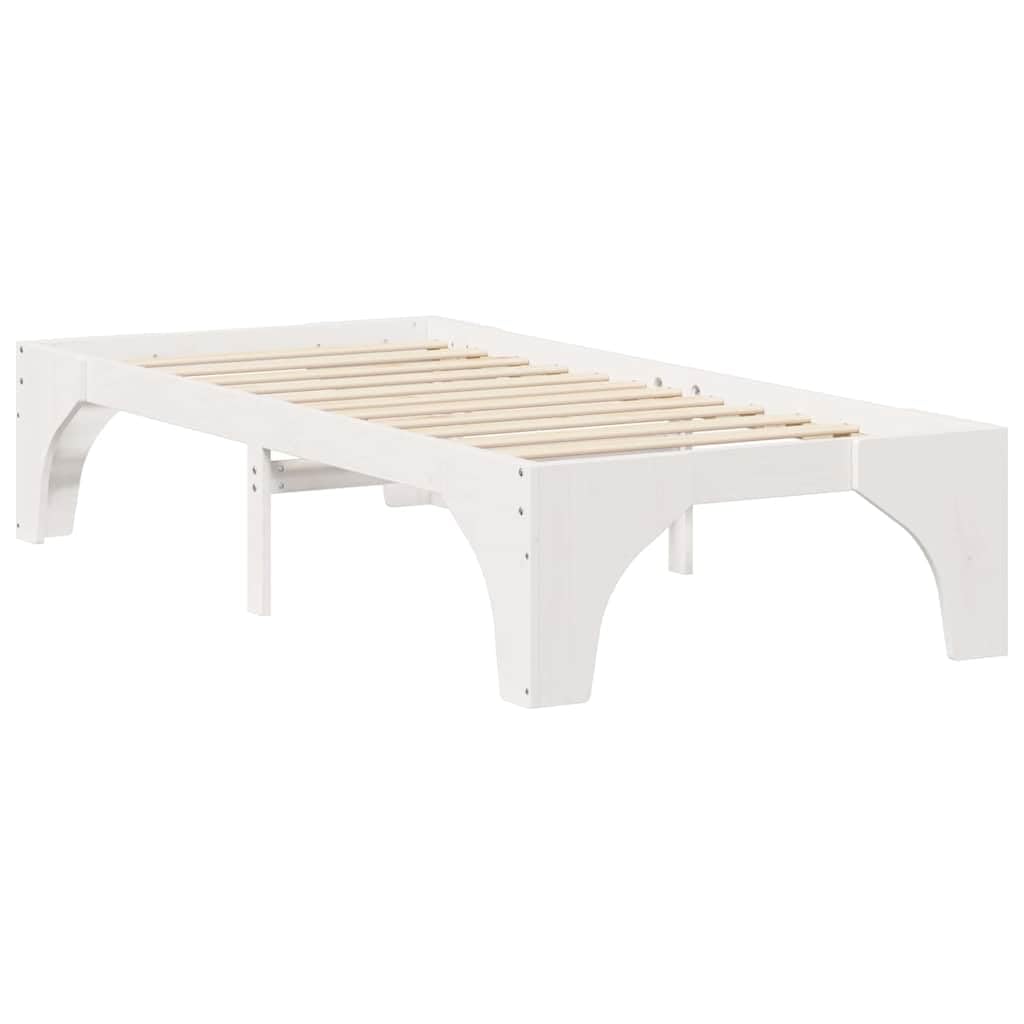 Marco de Cama de Madera Maciza de Pino Estructura Baja Moderna para Dormitorio Minimalista y Multifuncional con Ensamblaje Sencillo y Diseño Eficiente en Espacio para Adultos