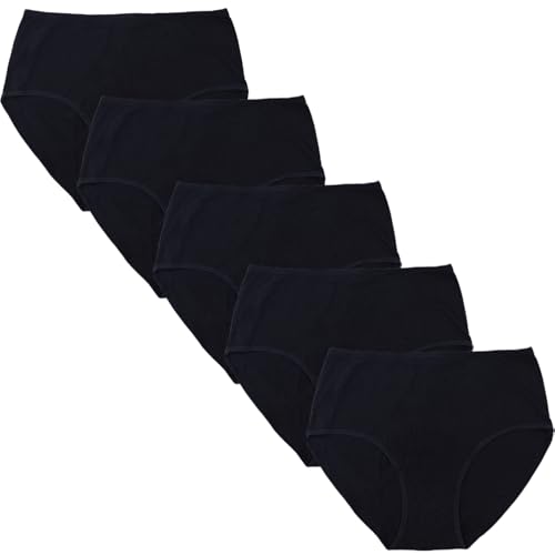 Women's Cotton Underwear Plus Size XL-5XL High Waisted Full Coverage Ladies Panties 5 Pack Briefs for Women2
