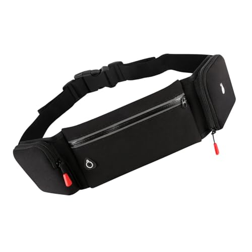 Riñonera para correr con doble bolsillo, impermeable, para deportes, viajes, entrenamiento, deporte, riñonera, Color negro.