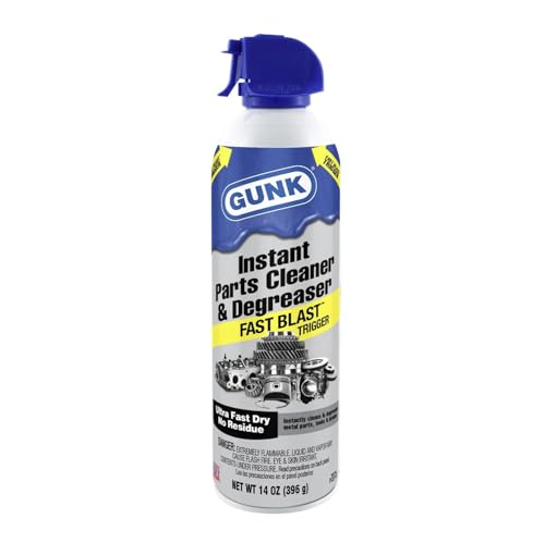 Gunk Instant Parts Cleaner and Degreaser with Fast Blast Trigger Ultra Fast Dry and No Residue Formula, 14 Ounces, Pack of 12