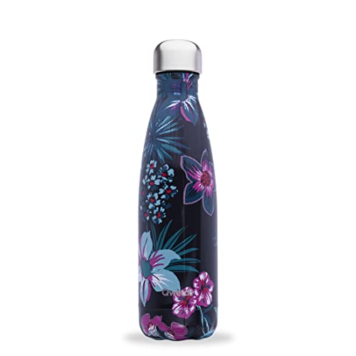 Qwetch - Bouteille Isotherme Bornéo Noir 500ml - Gourde Nomade Inox - 24h Froid et 12h Chaud - Etanche, Sans BPA & Réutilisable - Gourde isotherme pour Sport, Voyage, Bureau, Randonnée Cover