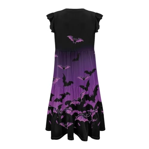 Image of Womens Summer Dress Ruffle Sleeve V Neck Dress Casual Fit Flowy Beach Vacation Sundress with Pocket S-2XL