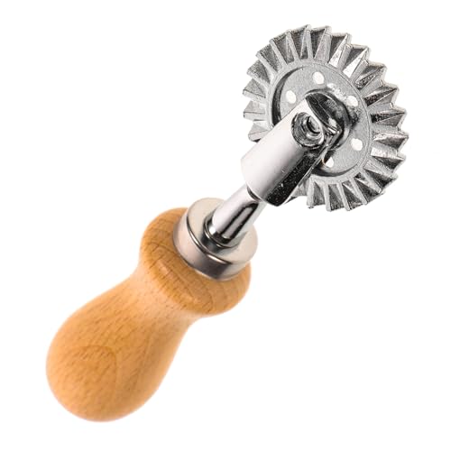 COLLBATH Rostfri Kakskärare med Trähandtag Rullande Degformare för Bakning Embossad Kex Kakform Praktisk Hållbar Bakningsutrustning för Familj Pojke Flicka