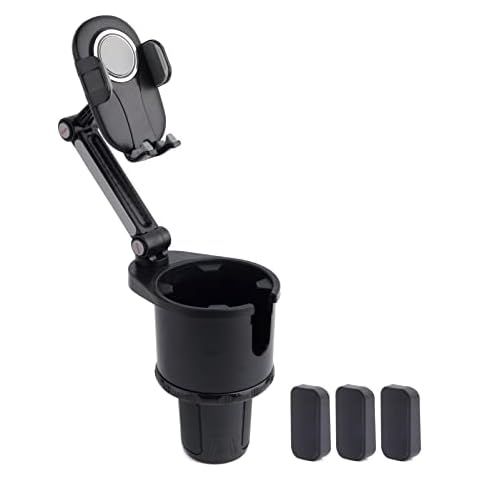 Toprema Car Cup Holder Phone Mount Multifunctional Car Cup Holder Expander Adjustable Base with 360° Rotatable Cell Phone Holder for Car Cover