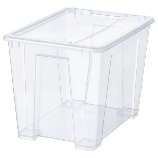 Transparent Storage Box with Lid β Durable Polypropylene Plastic (39x28x28 cm/22 l)