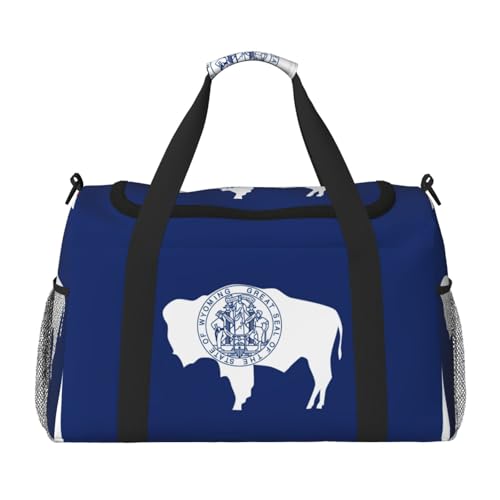 Wyoming State Flag print Weekender Overnight Carry On Bag Gym Luggage Bag Duffel Bag for Travel Women